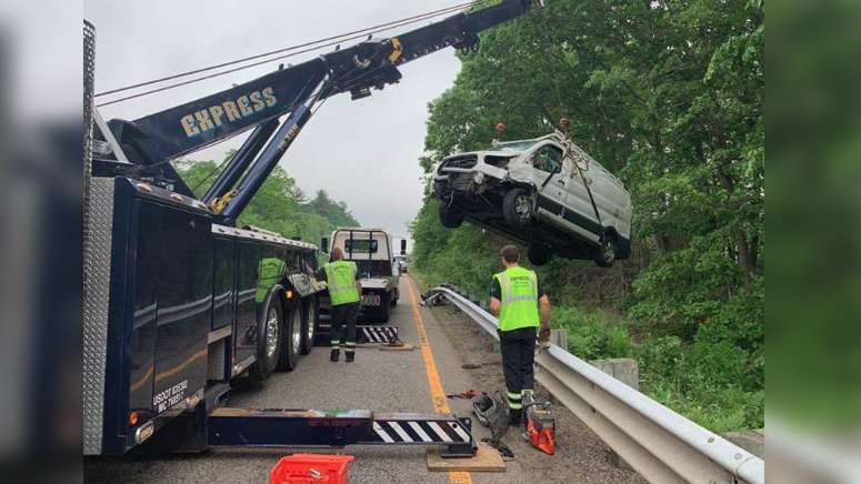 Emergency crews respond to violent rollover crash in Route 3 in Hanover ...