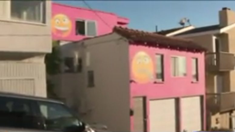 Giant Emojis Painted On House Roil California Community Boston News   190807 Emoji House 