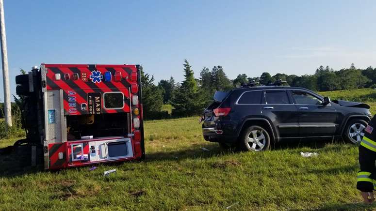 4 hospitalized after crash involving ambulance in Falmouth - Boston ...