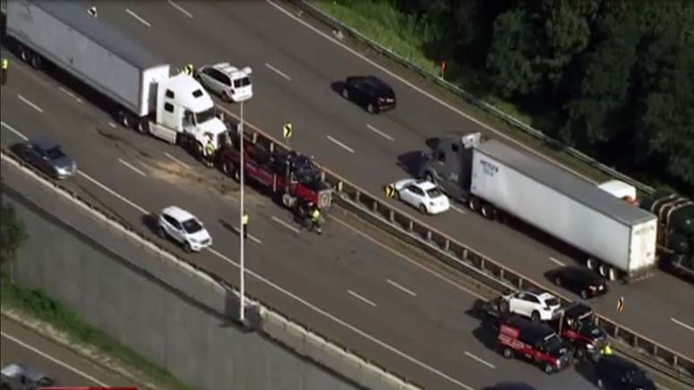 Crash Involving 2 Tractor-trailers Injures 1, Snarls Traffic On Rt. 290 ...