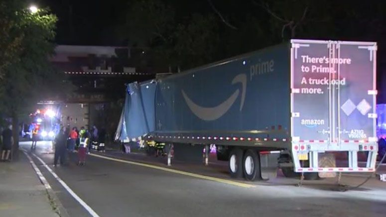 Not So Special Delivery Dedham Residents Sick Of Amazon Trucks Hitting Overpass Boston News Weather Sports Whdh 7news Not So Special Delivery Dedham Residents Sick Of Amazon Trucks Hitting Overpass Boston News Weather Sports Whdh 7news