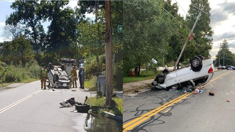 Grafton Police Investigate 2 Rollover Crashes In 1 Day Boston News Weather Sports Whdh 7news