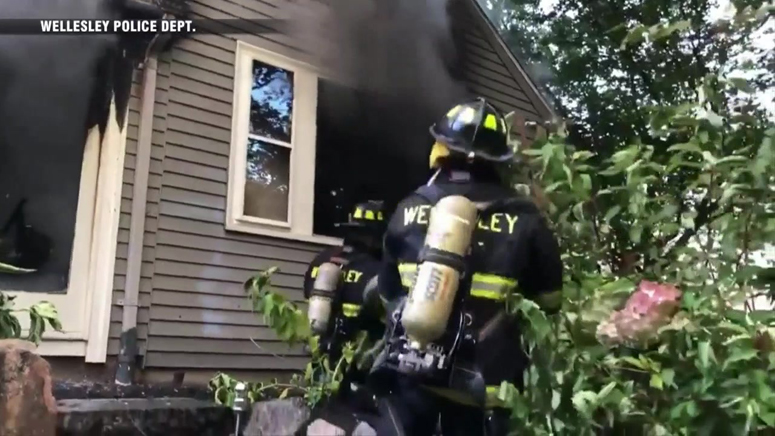 Wellesley Firefighters Battle 2-alarm Blaze - Boston News, Weather ...