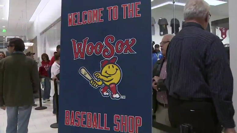 Syndication: Worcester Telegram WORCESTER - WooSox mascots Woofster and  Smile Ball were on hand for