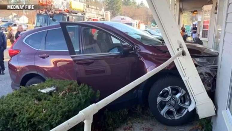 No one hurt after car crashes into building in Medway - Boston News ...