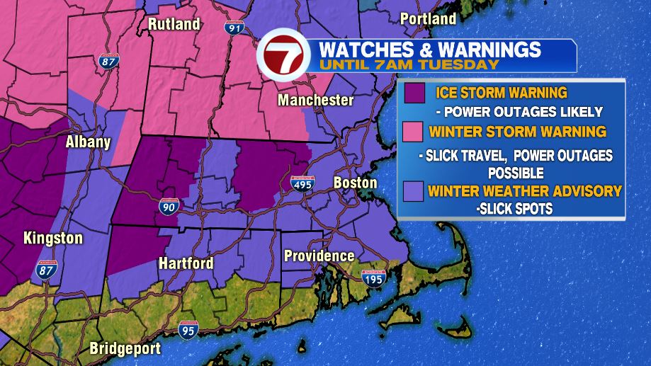 Ice Storm Warning for Parts of Worcester and Middlesex Counties