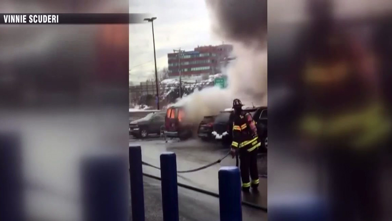Smoke, flames seen for miles on Route 1 started in Saugus Walmart