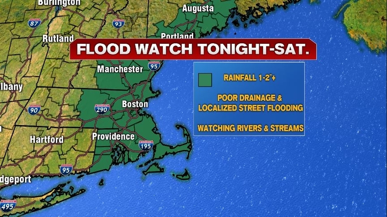 Flood watch issued for Central and Eastern Massachusetts as heavy rain ...