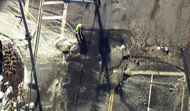 Massive water main break shuts down busy Quincy neighborhood - Boston ...