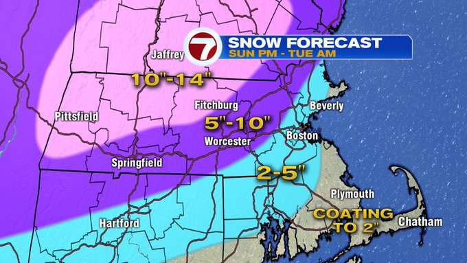 Snowstorm blowing through Bay State could dump up to 14 inches over 2 ...