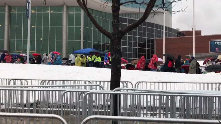 Long line forming hours before Trump’s ‘Keep America Great’ rally in ...