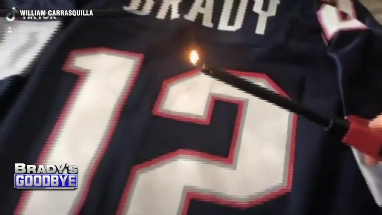 Fan thinks twice about burning Brady's Patriots jersey; celebrates ...