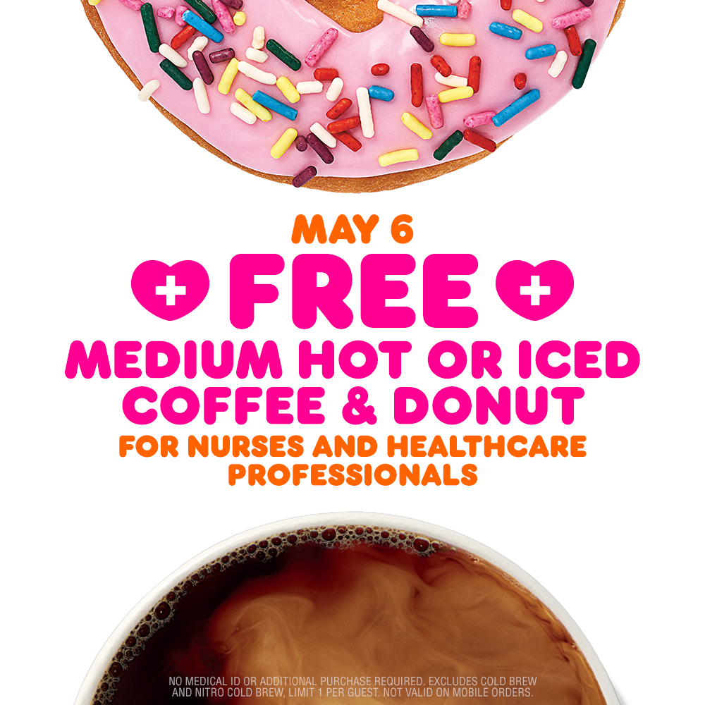 Dunkin’ giving away free coffee, doughnuts to healthcare workers on