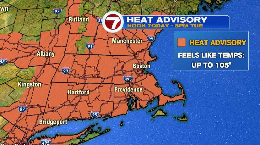 Most of Mass. under heat advisory as feels-like temps expected to reach ...
