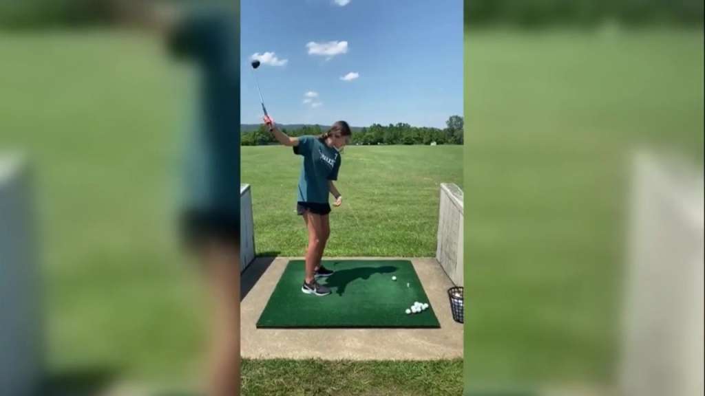 Viral video shows teen hitting golf balls for first time since losing