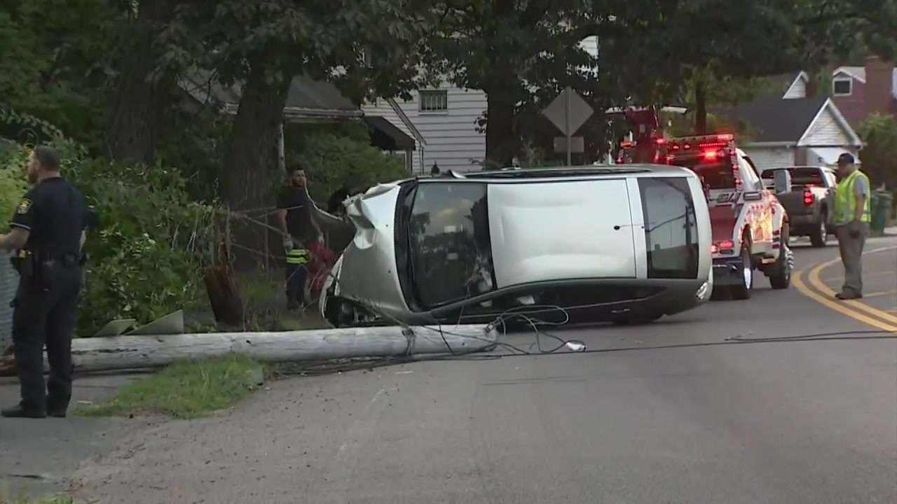 Person hospitalized after car knocks down pole in Lynn - Boston News ...