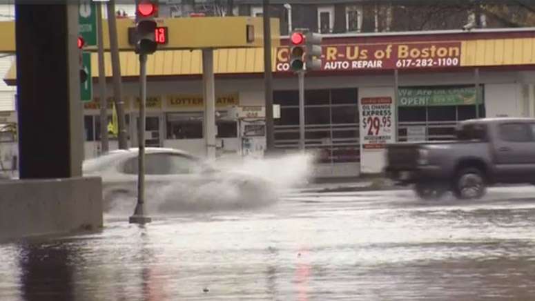 Serious flooding shuts down roads in Dorchester - Boston News, Weather ...