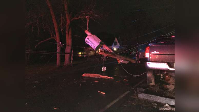 Only minor injuries reported after car slams into utility pole in ...