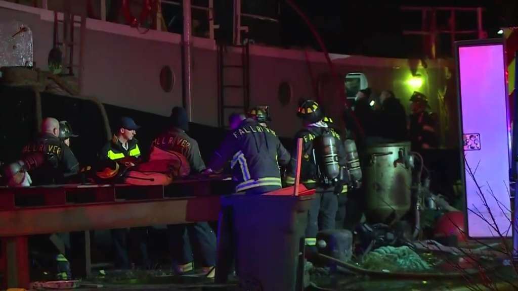 Crews battle tugboat fire in Fall River - Boston News ...