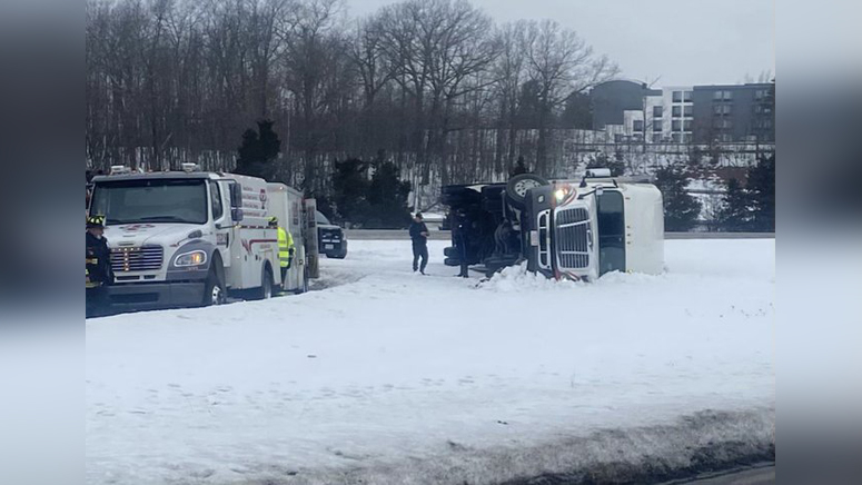Driver injured after tractor-trailer rolls over on I-495 in Marlboro ...