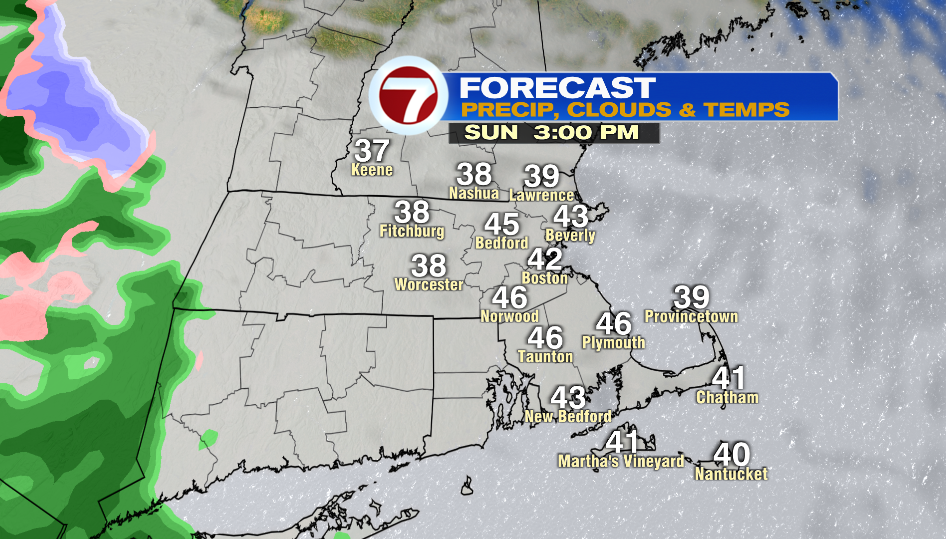 Evening Showers Sunday, Mild Air Around Next Couple of Days - Boston ...