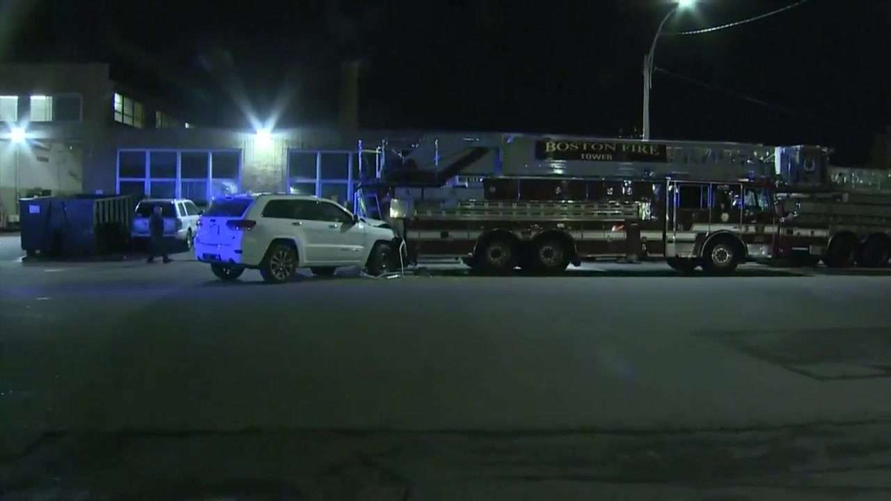 Person hospitalized following crash involving parked Boston fire truck ...