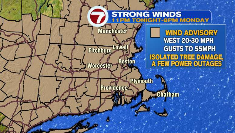 Wind advisory issued for all of Mass. with gusts up to 55 mph expected ...