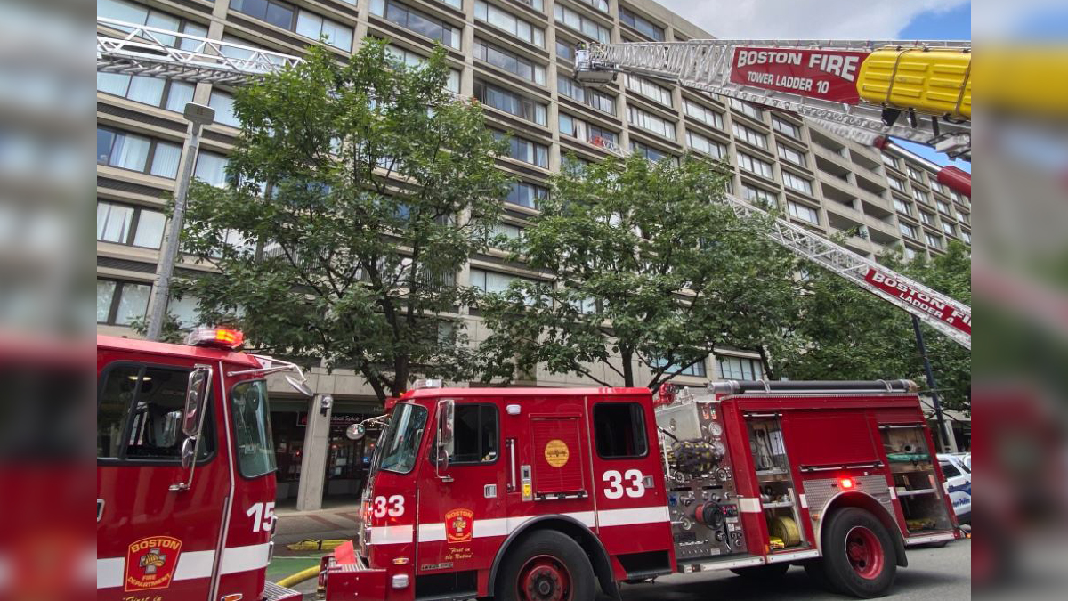 Boston Firefighters Battling Fire On Seventh Floor Of 12-story High ...