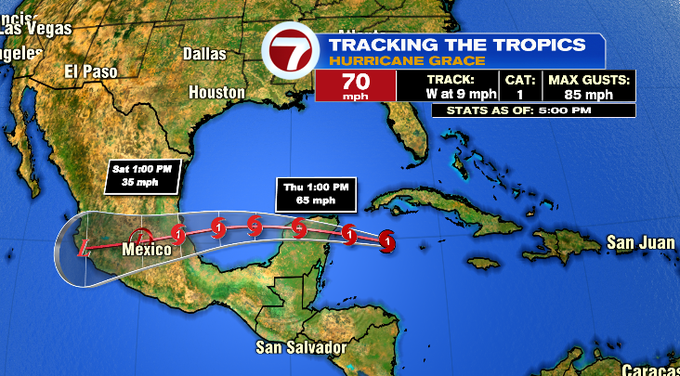 Grace heads for a second hurricane hit on Mexican coast - Boston News ...