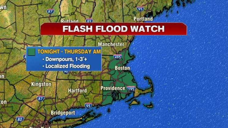 Flash flood watch issued for parts of Mass. as tropical downpours move ...