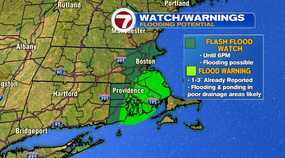 Flash flood watch, flood warning remains in effect for parts of Mass