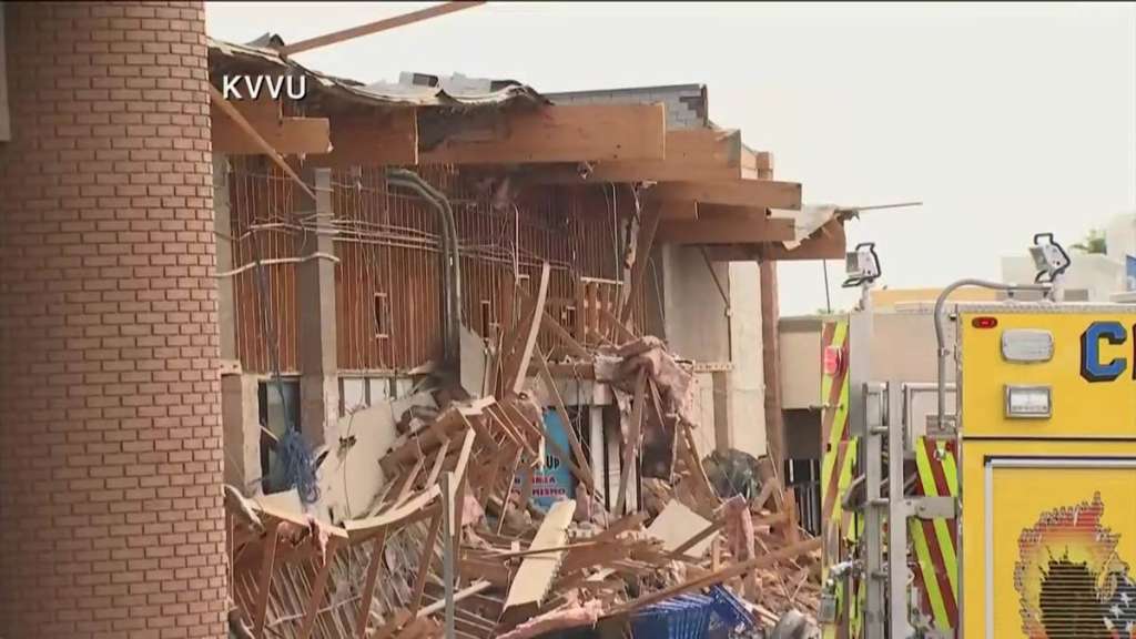 Las Vegas grocery storefront collapses at opening, injures 4 Boston