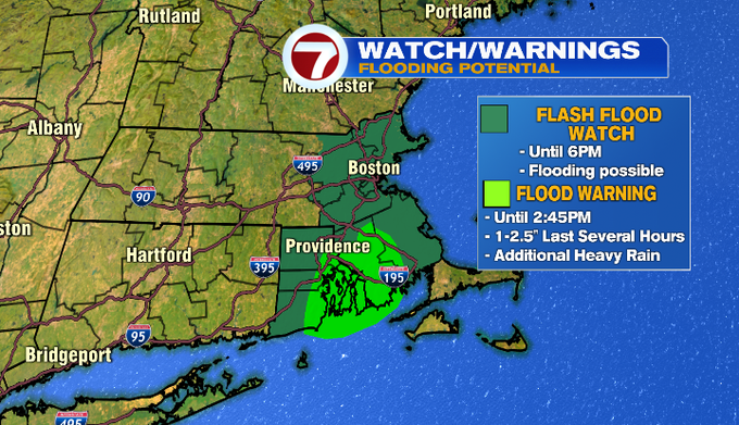 Heaviest Rain for SE MA This Morning Flash Flood Watch Until 6pm