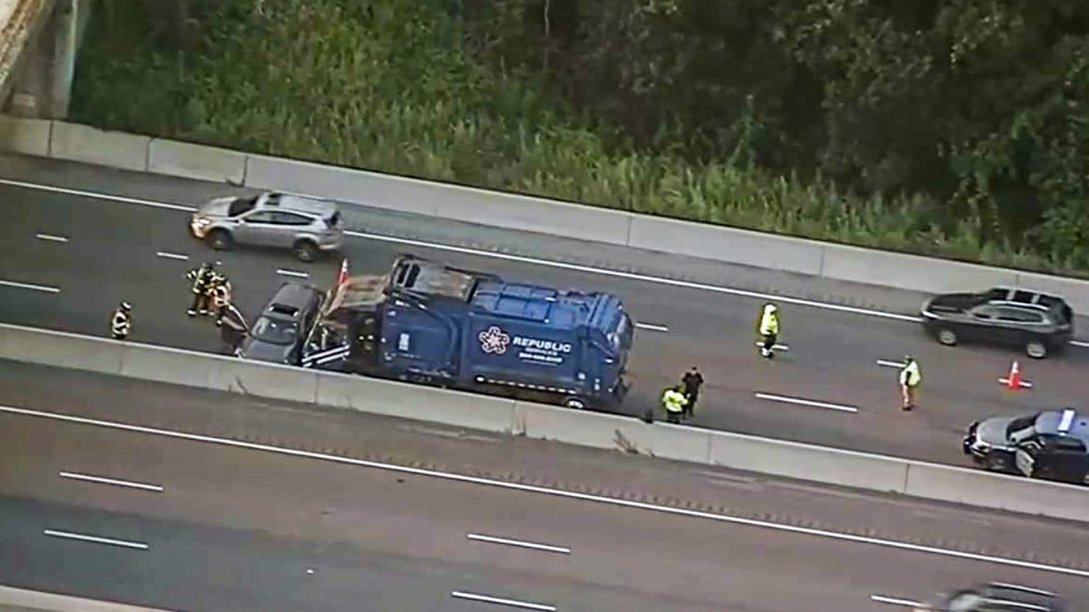 Crash Involving Garbage Truck Snarls Rush-hour Traffic On I-495 In ...