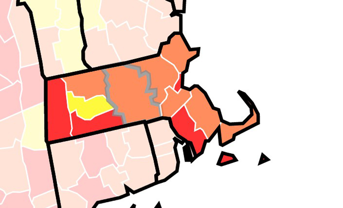 6 Mass. counties now considered high-risk for COVID-19 transmission ...