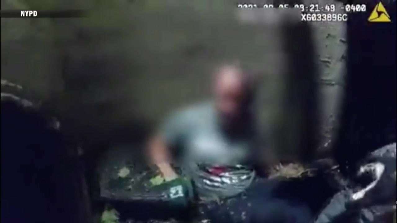 Bodycam video shows rescue of man who fell about 30 feet down storm ...