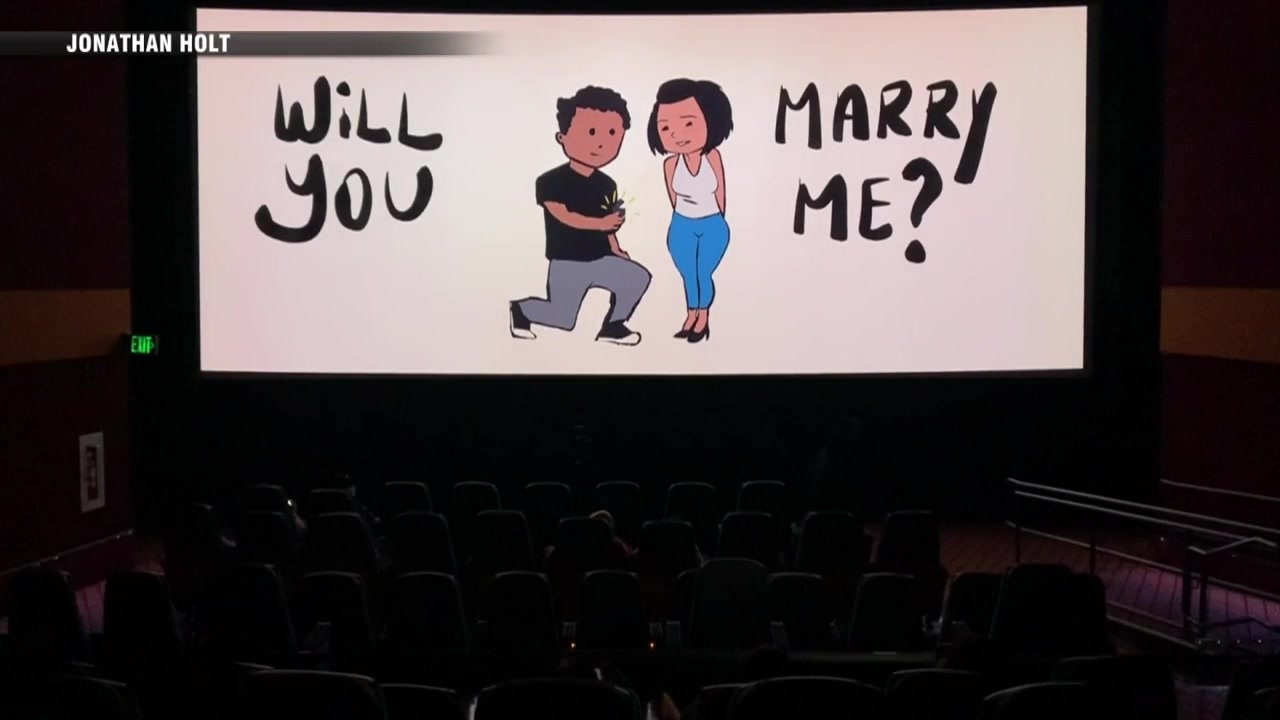 Man creates animated video to propose to girlfriend at Millbury movie