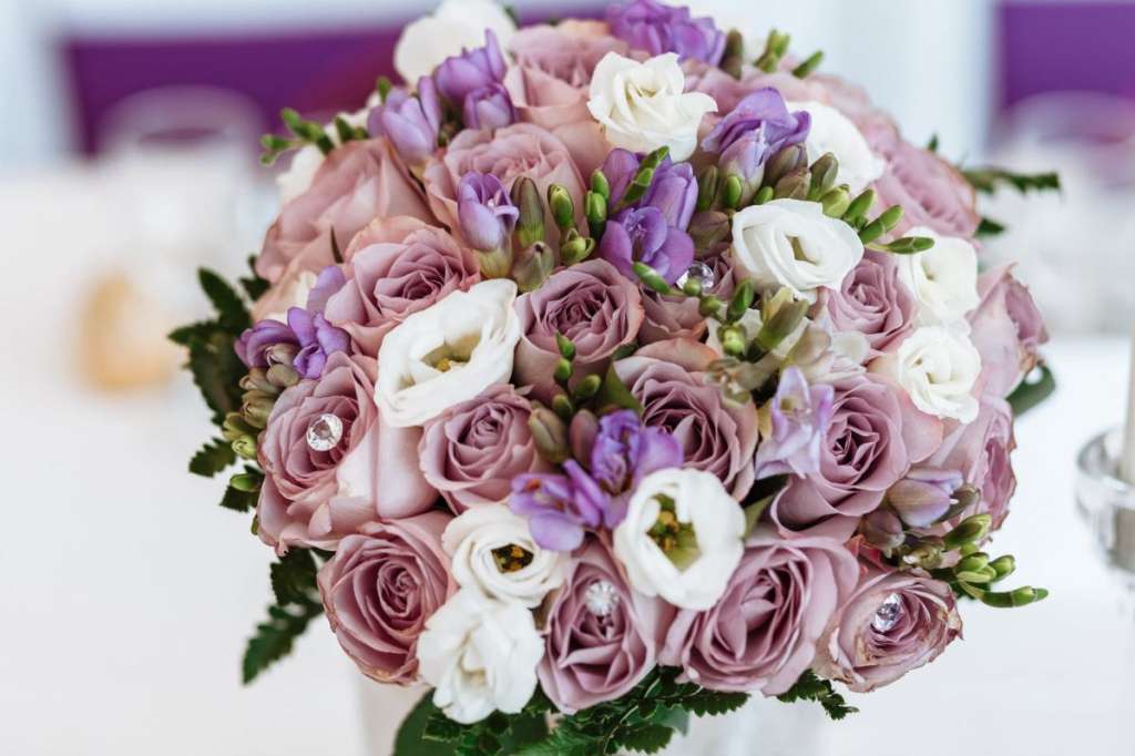 close up photo of pink and white faux rose bouquet