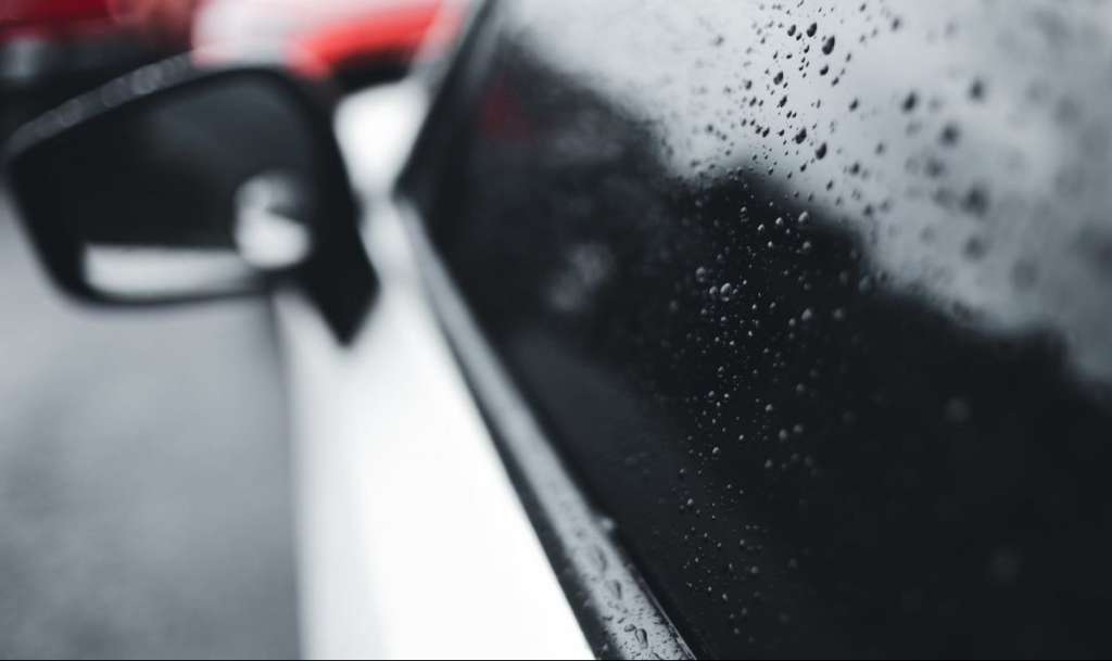 water droplets on car window