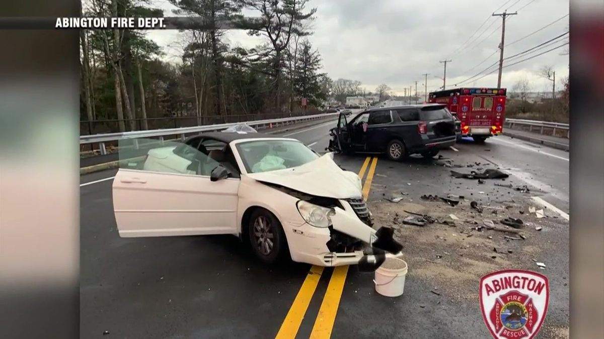3 hospitalized after 2 car collision in Abington Boston News, Weather