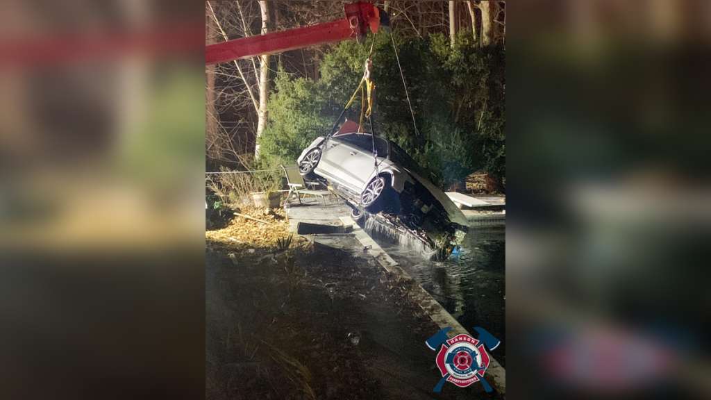 Investigation Underway After Car Plunges Into Hanson Swimming Pool