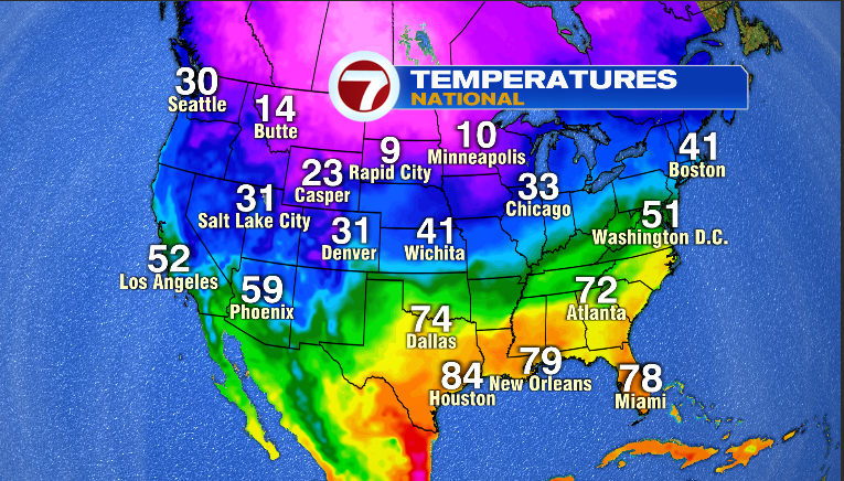 Current National Temperature Map Mild Temps Roll On Boston News Weather Sports Whdh 7news