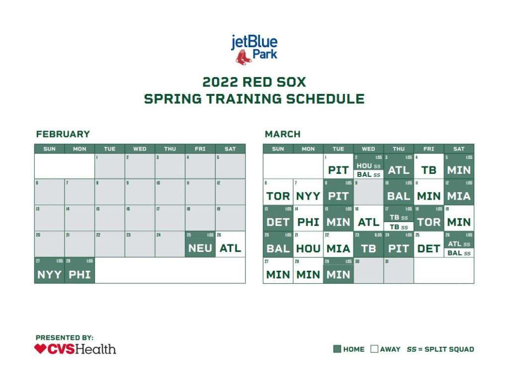 Boston Red Sox, Minnesota Twins 2023 Fort Myers Spring Training schedules