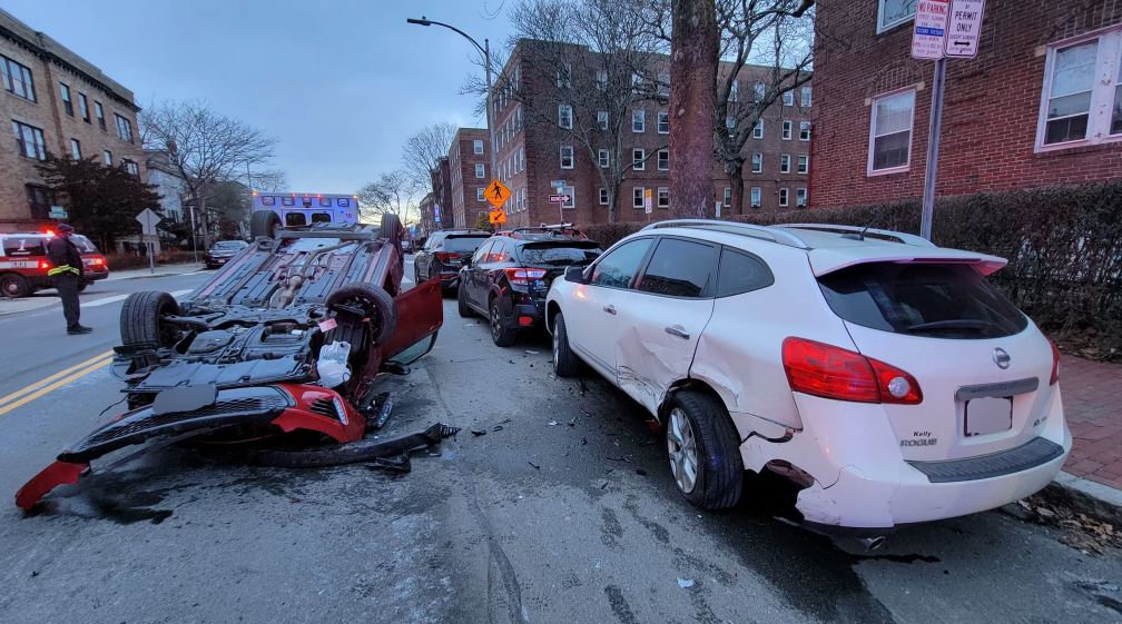 2 Hospitalized After Driver Crashes Into Multiple Parked Cars, Vehicle ...