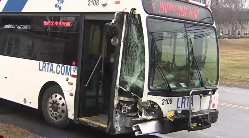 People hospitalized after bus strikes guardrail in Lowell - Boston News ...