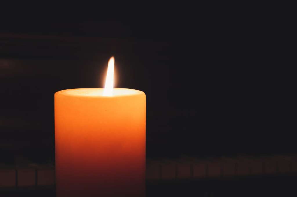 lighted pillar candle