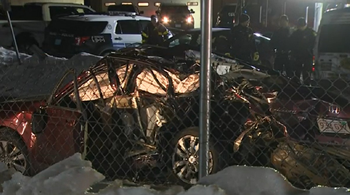 Officials investigating after train strikes car in Ashland Boston
