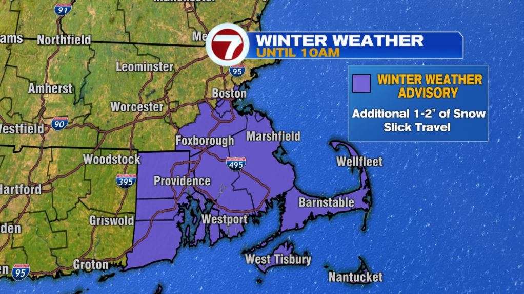 Parts of Mass. under winter weather advisory as snow continues to fall ...