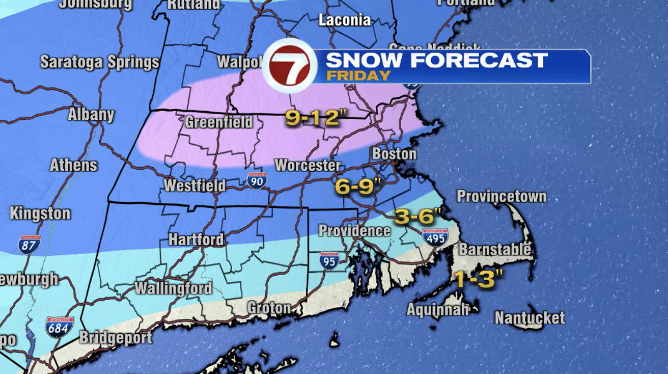 Parts of Massachusetts could see up to a foot of snow later this week ...