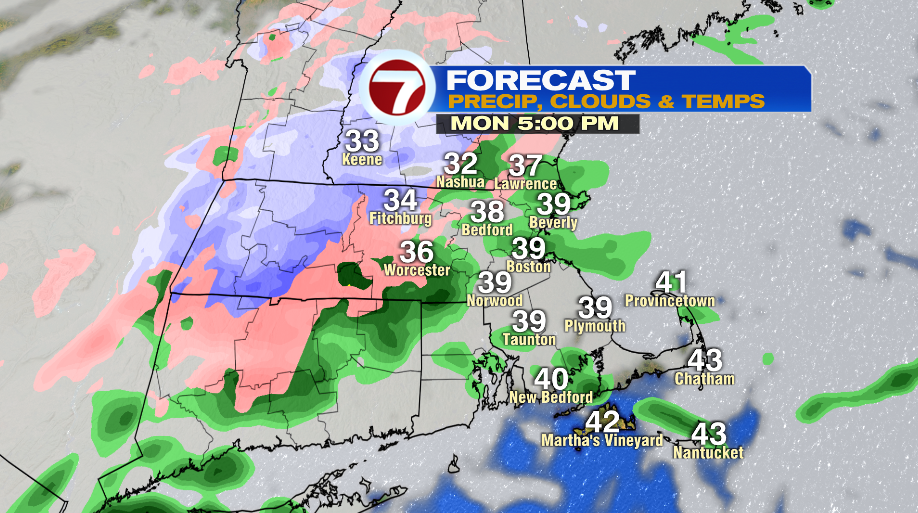 Monday: PM Rain/Wintry Mix Northwest - Boston News, Weather, Sports ...